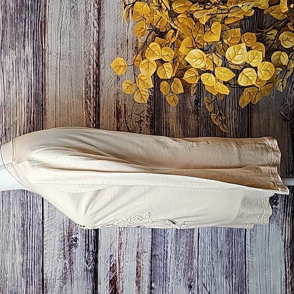 NWOT V CRISTINA LONG SLEEVE TAN RHINESTONE EMBELLISHED TEE - Picture 4 of 9